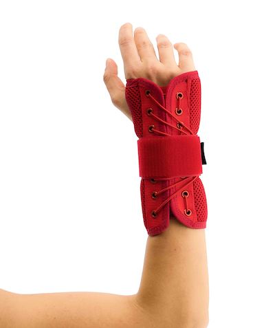 static hand & wrist splint unisize, red (airtex fabric)