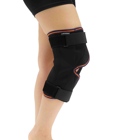 hinged open front knee support (with steel joint)
