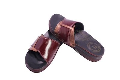 slippers with epin model burgundy-copper