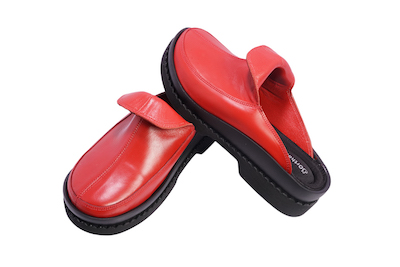 sabo chaussons col polo rouge femme